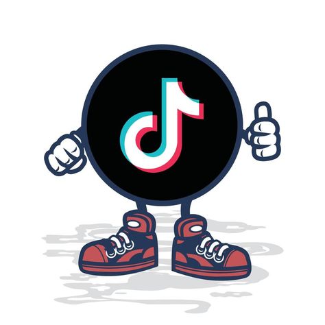 social media icon, cute character cartoon logo, tiktok vector illustration. Vector Tiktok, Tiktok Images, Tiktok Illustration, Tiktok Poster, Logo Tiktok, Tiktok Shop, Tiktok Logo, Tiktok Icon, Dance Logo