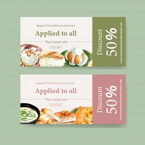 Coupons Design Ideas, Food Coupon Design Ideas, Breakfast Coupon Design, Voucher Design Ideas, Cake Voucher Design, Food Voucher Design Ideas, Restaurant Vouchers, Restaurant Coupons, Gift Voucher Design