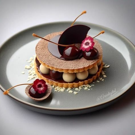 Chocolate Plated Desserts Fine Dining, Restaurant Deserts, Beautiful Desserts Presentation, Plated Desserts Fine Dining, Gourmet Desserts Presentation, Luxury Desserts, Dessert Chef, Fine Dining Desserts, Gourmet Food Plating