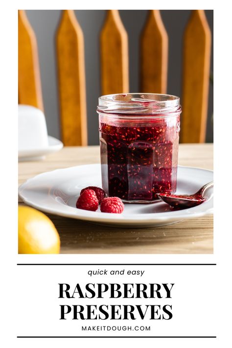 Homemade Raspberry Preserves, Homemade Preserves Fruit, Frozen Raspberry Recipes, Raspberry Preserves Recipe, Raspberries Recipes, Allotment Recipes, Ww Sweets, Homesteading Recipes, Relish Sauce