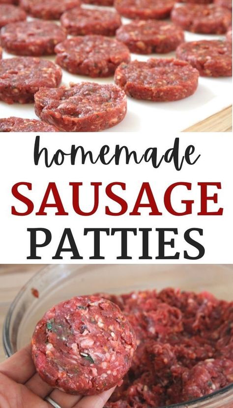 Breakfast Patties Recipe, Homemade Burger Patties, Breakfast Sausage Patties, Homemade Breakfast Sausage, Healthy Breakfast Idea, Homemade Sausage Recipes, Sausage Patties, Quick Protein, Breakfast Recipies