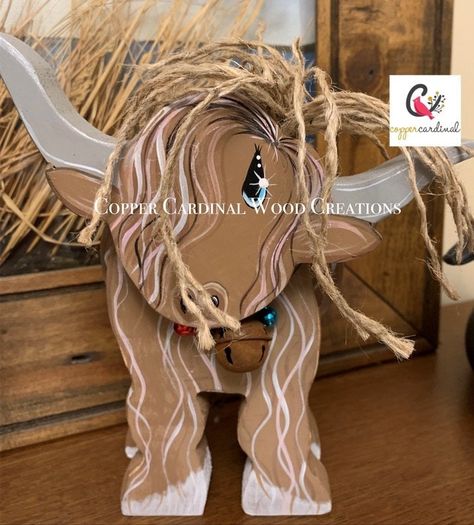 Wood Cow, Cow Craft, Wood Yard Art, Wood Craft Patterns, Highland Cows, Wood Pattern, Wood Crafts Diy, Scroll Saw Patterns, Wood Creations