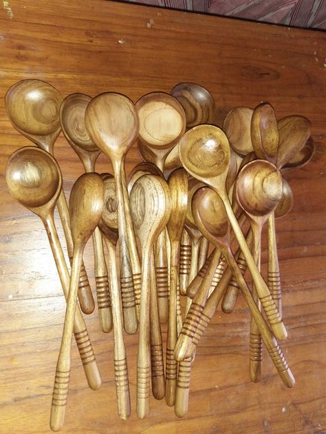 teak wooden spoon . Sendok kayu Kitchen Craft, Kitchen Crafts, Wooden Spoon, Wooden Spoons, Teak, Tableware, Quick Saves