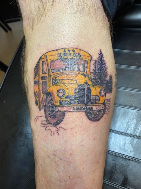 School Bus Tattoo, Pixar Tattoo, Bus Tattoo, Cricut Explore Projects, Pizza Planet, School Bus, Tattoo On, Infinity Tattoo, Ink Tattoo