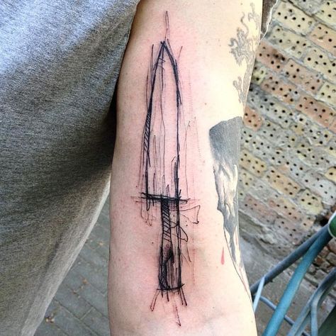 Culinary Tattoos, Skeleton Key Tattoo, Chef Tattoo, Sketch Style Tattoos, Knife Tattoo, Key Tattoos, Forarm Tattoos, Sketch Style, Pocket Knives