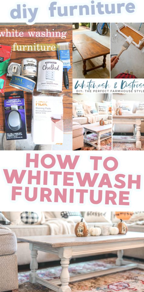 DIY FURNITURE | HOW TO WHITEWASH AND DISTRESS OLD FURNITURE + MAKEOVER