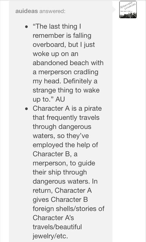 Pirate x Mermaid OTP prompts (1/3) Mermaid Plot Ideas, Fantasy Otp Prompts, Pirate X Mermaid Prompts, Pirate Romance Writing Prompts, Mermaid Writing Ideas, Pirate Au Prompts, Mermaid Au Prompt, Mermaid Story Prompts, Mermaid Story Ideas