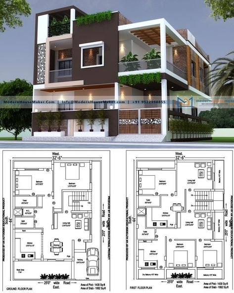 Architect Design House Plans, Plan With Elevation, Commercial Elevation, Architectural Masterpieces, House Projects Architecture, Building Design Plan, Modern House Floor Plans, Plan Architecture, Elevation Plan