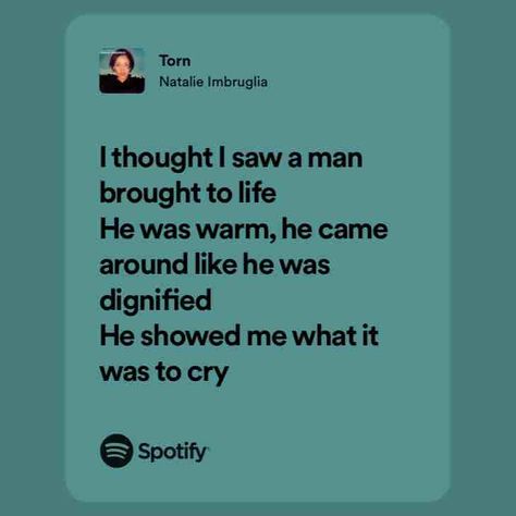 Torn Torn Natalie Imbruglia, Natalie Imbruglia, Spotify Song, Song Lyrics, Songs, Quick Saves