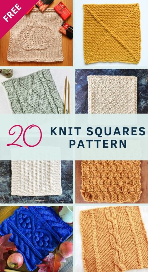 Join the Charity Cozy Fall Knitting Blanket KAL! 20 FREE knit blanket square patterns to make the coziest fall blanket. Find all the patterns here on the blog. Joining Knitted Squares, Crocheting Aesthetic, Arm Crochet, Knitting Projects For Beginners, Knit Squares, Aesthetic Blanket, Knitted Squares Pattern, Knitted Squares, Blankets Diy