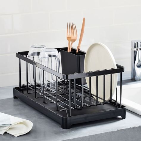 Five Favorites: Chic Black Dish Drainers - Remodelista Clean Kitchen Cabinets Wood, How To Clean Kitchen Cabinets, Kitchen Cabinets Wood, How To Clean Kitchen, Wood Pins, Kitchen Counter Organization, Clean Kitchen Cabinets, Organize Kitchen, Kitchens Ideas