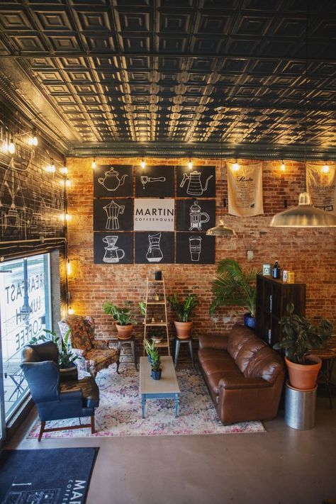 Voted 1 of the best coffee shops in Tennessee Apartment Above Coffee Shop, Coffee House Furniture, Chill Cafe Interior Design, Cafe Interiors Cozy, Coffee Shop Cozy Interiors, Coffee Shop Living Room Design, Coffee Shop Shelf Design, Coffee And Beer Shop, Leather Couch Coffee Shop