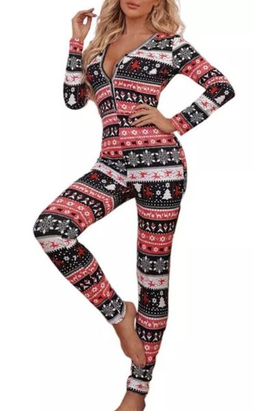 Christmas One Piece, Pyjamas Onesie, Santa Pajamas, Christmas Onesie, Red One Piece, Onesie Pajamas, Party Kleidung, Long Romper, One Piece Pajamas