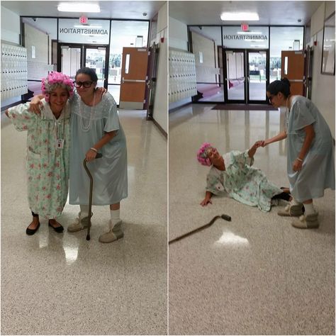 Senior citizens #spiritweek Old Person Spirit Week, Old People Spirit Day, Senior Citizen Day Spirit Week Outfits, Nursing Home Costume Ideas, Senior Citizens Day Spirit Week, Grandma Outfit Costume, Elderly Costume, Senior Citizen Day Spirit Week, Senior Citizen Costume