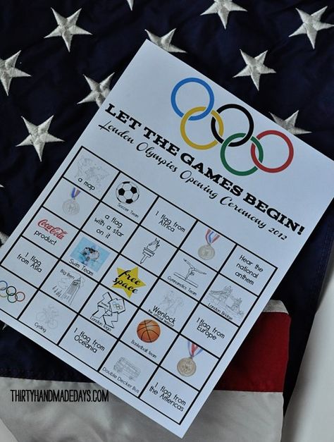 Summer+Olympics+-+Opening+Ceremony+BINGO Summer Olympics Party, Preschool Olympics, Office Olympics, Olympic Theme Party, Field Day Games, Olympic Idea, Kids Olympics, Olympics Activities, Olympic Theme