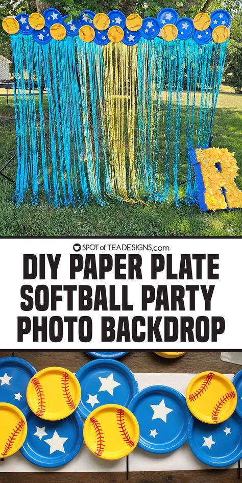 Softball Party Decorations Diy, Softball Pinata, Softball Party Ideas, Softball Birthday Party Ideas, Softball Themed Birthday Party, Softball Party Decorations, Softball Birthday Parties, Softball Birthday, Softball Decorations