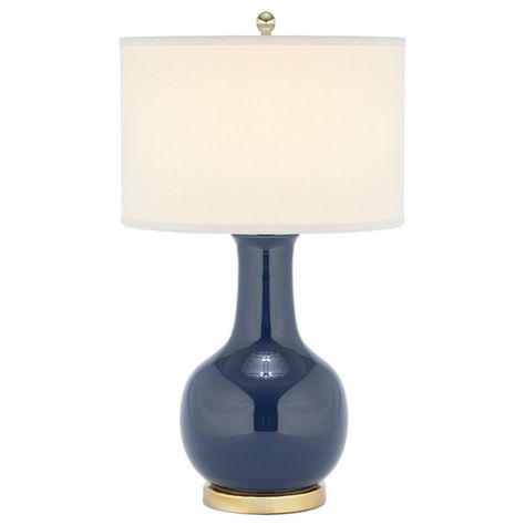 The Paris Lamp is sure to illuminate any room with elegance and style. Its classic gourd body of royal navy blue glazed ceramic is accented with gold-finished metal neck and base, and topped with a hard white drum shade of cotton.Max Wattage: 13WNumber of Bulbs Needed: 1Bulb Type: CFLBulbs Included: Yes Paris Lamp, Royal Navy Blue, Transitional Table Lamps, Lamps For Sale, San Clemente, Royal Navy, Drum Shade, Glazed Ceramic, Table Lamps