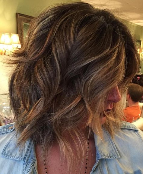 90 Sensational Medium Length Haircuts for Thick Hair Thick Wavy Haircuts, Long Layered Bob Hairstyles, Bob Balayage, Layered Thick Hair, Undercut Haircut, Shaggy Bob Haircut, Thick Hair Cuts, Thick Wavy Hair, Wavy Haircuts