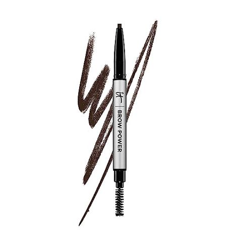 Amazon.com: IT Cosmetics Brow Power Eyebrow Pencil, Universal Dark Brunette - Long-Lasting, Budge-Proof Formula - With Biotin - For Dark Brown to Black Hair Colors - 0.005 oz : Beauty & Personal Care Black Hair Colors, Brown To Black Hair, Diy Thrift Flip, Spoolie Brush, Homemade Stuff, Dark Brunette, Thrift Flip, How To Color Eyebrows, It Cosmetics