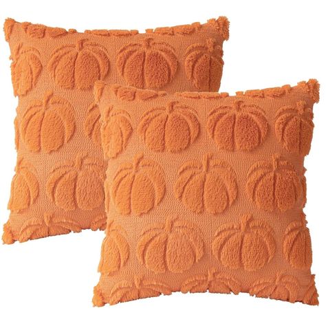 PRICES MAY VARY. Faux Fur and Polyester Feature-rich Pillow Covers: each package includes 2 fall pumpkin pillow covers, doubling the luxury and charm in your decor; With careful attention to detail, these fall pillow covers offer an upscale component that elevates your stylish living ambiance; They have been crafted to bring a touch of elegance to accommodate sophisticated tastes Material Quality: crafted from faux fur and polyester, these pumpkin pillow covers offer an outstanding advantage in Holiday Living Room Decor, Halloween Pillows Covers, Farmhouse Halloween, Fall Throw Pillows, Halloween Throw Pillow, Fall Pillow Cover, Couch Cushion Covers, Faux Fur Pillow, Bantal Sofa