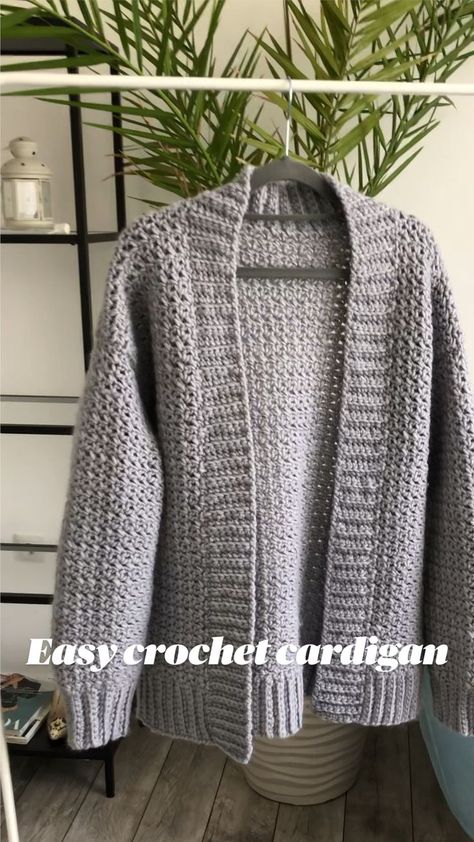 Easy crochet cardigan | Crochet cardigan, Crochet sweater free, Crochet sweater pattern free Crochet Sweater Ideas, Cardigan Pattern Free, Crochet Sweater Design, Crochet Cardigan Free, Crochet Jacket Pattern, Crochet Cardigan Pattern Free, Crochet Sweater Pattern, Crochet Sweater Pattern Free, Crochet Cardigans