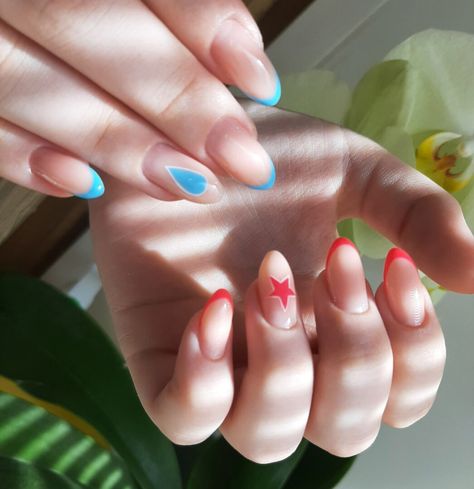 Easy Anime Nail Designs, Acrylic Nail Designs Grunge, Hxh Nails Design, Inuyasha Nail Art, Todoroki Nails, Hunter X Hunter Nails, Hxh Nails, Anime Nails Ideas, Anime Manicure