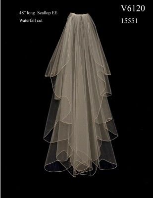 J.L. Johnson Bridals Custom Made Knee Length Waterfall Wedding Veil Veil Designs, Horsehair Veil, Fingertip Length Wedding Veil, Hair Accessories Tiara, Waterfall Wedding, Layered Veil, Bride Veil, Wedding Veils Lace, Bridal Veils