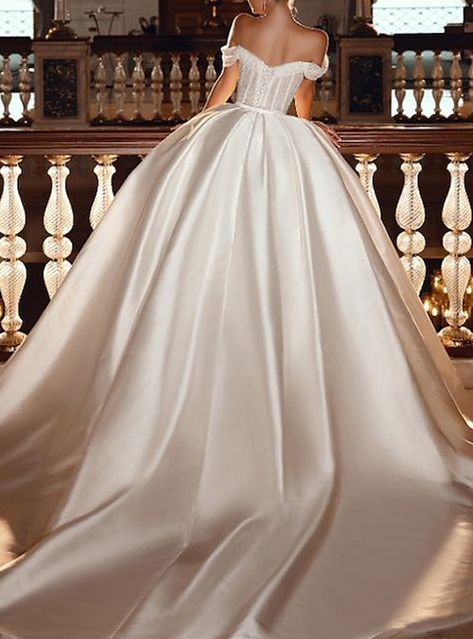 Wedding Dress With Cap Sleeves, European Wedding Dresses, Satin Bridal Gowns, Sparkle Wedding Dress, Wedding 2025, V Neck Wedding Dress, Sparkle Wedding, Style Formal, Wedding Dresses Satin