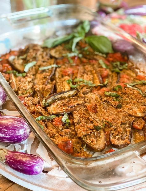 Eggplant Oreganata Mini Eggplant Recipe, Italian Eggplant Recipes, Mini Eggplant, Easy Side Dish, Best Italian Recipes, Cooked Veggies, Easy Sides, Eggplant Recipes, Virgin Olive Oil