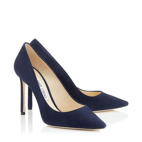 Heels Png, Jimmy Choo Romy 100, Navy Blue Heels, Navy Heels, Jimmy Choo Romy, Trendy Heels, Wear Perfume, Pointed Pumps, Jimmy Choo Heels