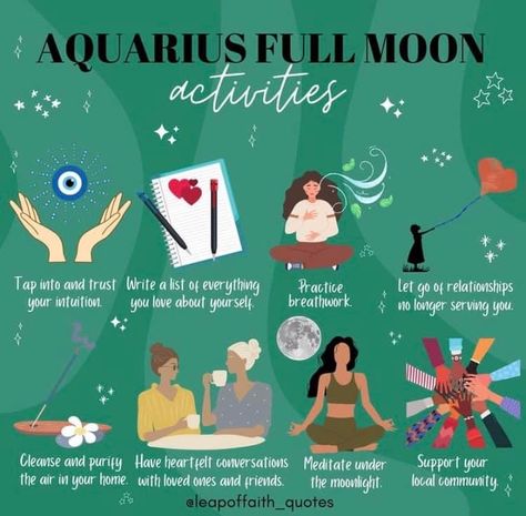 Full Moon In Aquarius Ritual, Aquarius Full Moon Ritual, Full Moon Aquarius, Moon Aquarius, Full Moon In Aquarius, Moon Activities, Sturgeon Moon, Spiritual Vibes, Witch Things