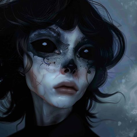 Unseelie Fae Aesthetic, Unseelie Fae, Expressions Sketch, Sketch Faces, Fae Aesthetic, Alien Species, Dnd Campaign, Face Paint Makeup, Facial Expressions