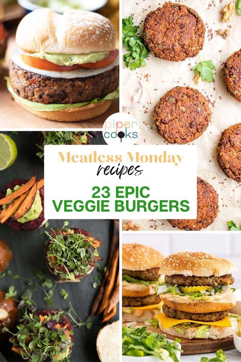 Browse this flavorful collection of epic veggie burger recipes! From classic black bean patties to creative flavors like butternut squash and oats, these meat-free burgers are packed with plant-based protein and deliciousness. These epic veggie burgers are full of flavor and texture, with creative toppings like zesty sauces and pickled vegetables. Perfect for vegetarians, plant-based eaters, getting more vegetables into your diet, and celebrating meatless Monday! Vegetable Burger Patties, Veggie Burger Recipe, Black Bean Patties, Vegetable Burger, Chipotle Black Beans, Best Veggie Burger, Veggie Patties, Epicure Recipes, Zesty Sauce