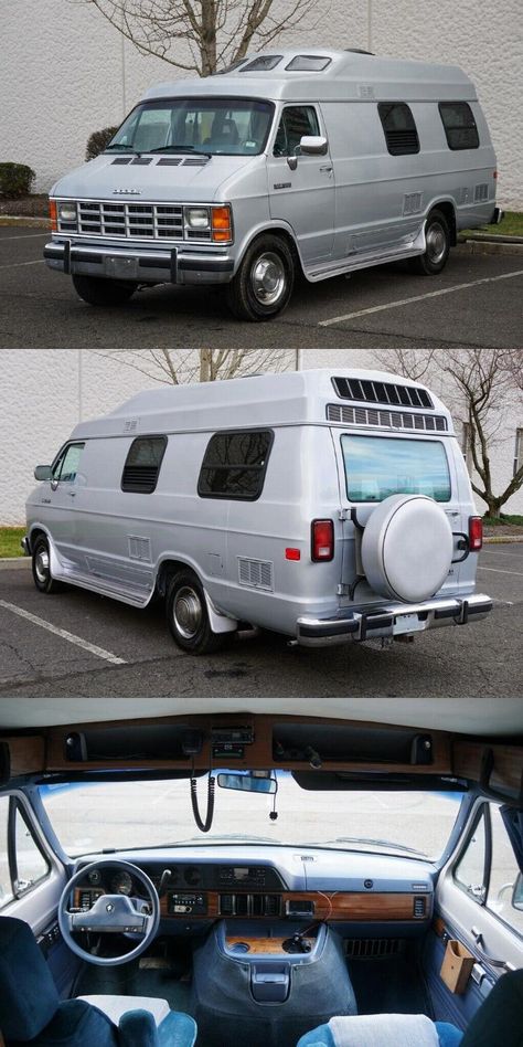 Dodge Ram Van, Ram Van, Baja Bug, Volkswagen Van, Dodge Van, Camper Interior, Campers For Sale, Camper Conversion, Truck Design