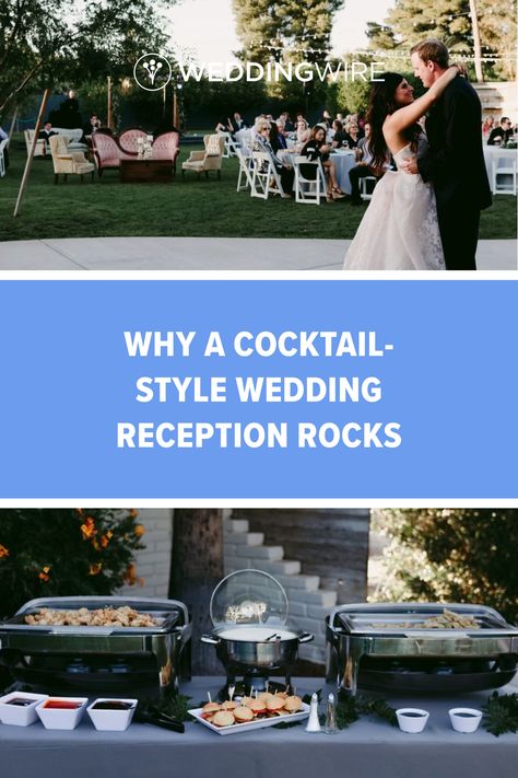 Cocktail Reception Food Ideas, Wedding Table Ideas Receptions Simple, Casual Elegant Wedding Reception, Unique Wedding Buffet Ideas, Buffet At Wedding Receptions, Non Dinner Wedding Reception, Mix And Mingle Wedding Reception, Cocktail Wedding Reception Food, Cocktail Wedding Reception Timeline