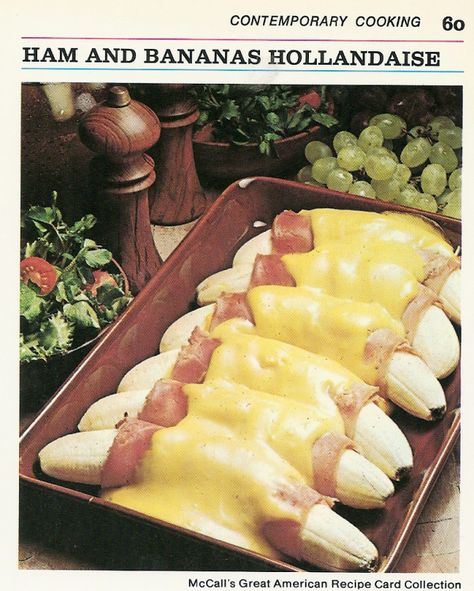 Actual vintage recipes. Enough to put you off eating for a WHILE. Boiled Ham, Gross Food, Sauce Hollandaise, Hollandaise Sauce, Food Ads, Weird Food, Retro Recipes, Vintage Cookbooks, Old Recipes