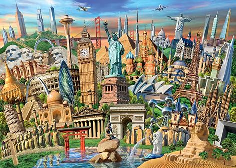 Ravensburger - World Landmarks 1000 Piece Jigsaw Puzzle for Adults & for Kids Age 12 and Up : Amazon.co.uk: Toys & Games Around The World Decorations, World Decorations, Landmarks Of The World, World Landmarks, St Basils Cathedral, Ravensburger Puzzle, Wallpaper Companies, Fantasy Images, 1000 Piece Jigsaw Puzzles