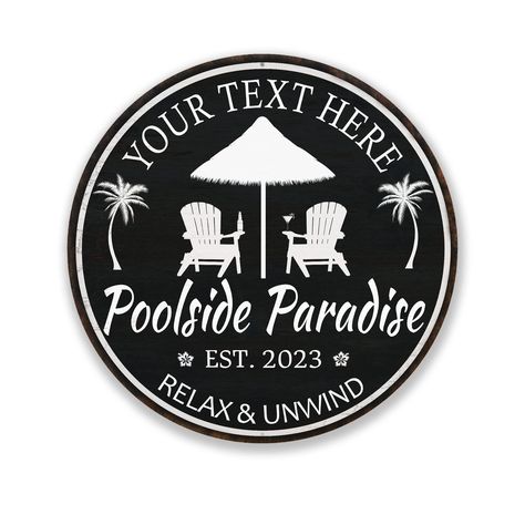 PRICES MAY VARY. MADE IN THE USA!! Each of our signs is proudly manufactured by our team in Chico, California. We take pride in being a Veteran owned and operated business and apply that pride to all our signs. Each sign is inspected before shipping to provide the highest quality possible. Your satisfaction is our priority: If you have any questions, complaints or suggestions about our product quality, or after-sale service, PLEASE CONTACT US. We will do our best to correct the problem. HIGH-QUA Pool Sign Ideas, Pool Signs Outdoor Funny, Pool Sayings Signs, Sign For Pool Area, Pool And Patio Signs, Backyard Signs, Custom Backyard, Tropical Wall Decor, Pool Stuff