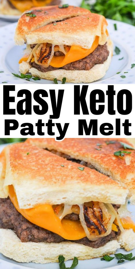 Keto Patty Melts #ketopattymelts #pattymelts Keto Patty Melt, Stylish Cravings, Patty Melt Recipe, Burger Side Dishes, Low Carb Burger, Melt Recipe, Better Than Takeout, Patty Melt, Sausage Patty