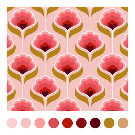 Pattern Design Inspiration, Motif Vintage, Affinity Designer, Design Textile, Floral Prints Pattern, Retro Pattern, Retro Floral, Retro Prints, Textile Patterns