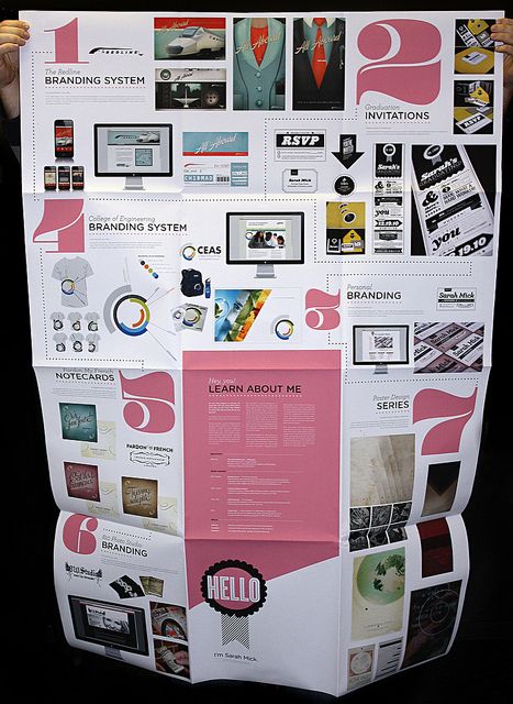 Foldout Portfolio by SarahMick, via Flickr Portfolio Poster, Funny Commercial Ads, Graphic Design Collection, Portfolio Inspiration, Ui Design Inspiration, Leave Behind, Curriculum Vitae, Resume Design, Menorah