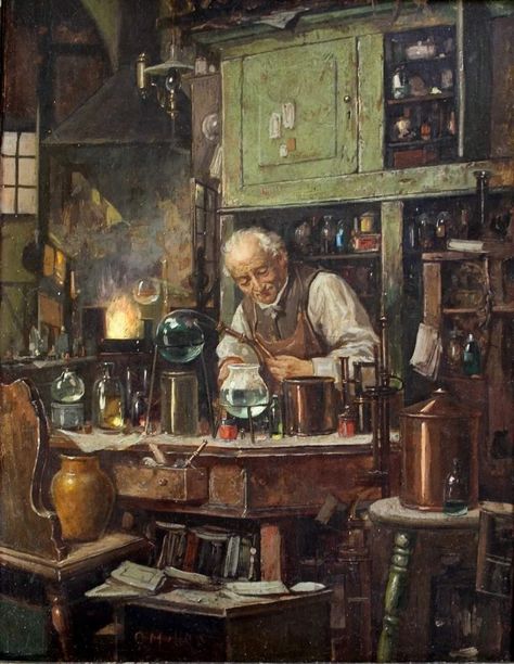 The Chemist, Labs Art, Alchemy Art, Bioshock, Mad Scientist, 판타지 아트, Alam Yang Indah, Dieselpunk, Old Man