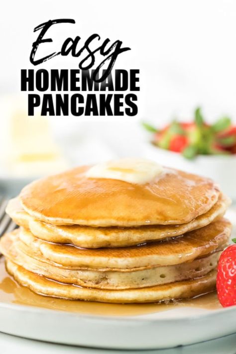 Fluffy Homemade Pancakes, Easy Pancake Mix, Homemade Pancakes Fluffy, Easy Homemade Pancakes, Light And Fluffy Pancakes, Homemade Pancake Recipe, Make From Scratch, Pancakes From Scratch, Pancake Recipe Easy