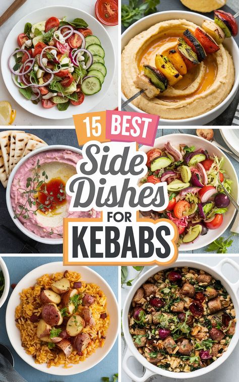 🔥🍢 Elevate your kebab game with these mouthwatering side dishes! #kebabs #sidedishes #yum Kabob Dinner Sides, Kabob Dinner, Grilled Teriyaki Salmon, Salmon Skewers, Pineapple Skewer, Pork Skewers, Grilled Shrimp Skewers, Lemon Herb Chicken, Lamb Skewers