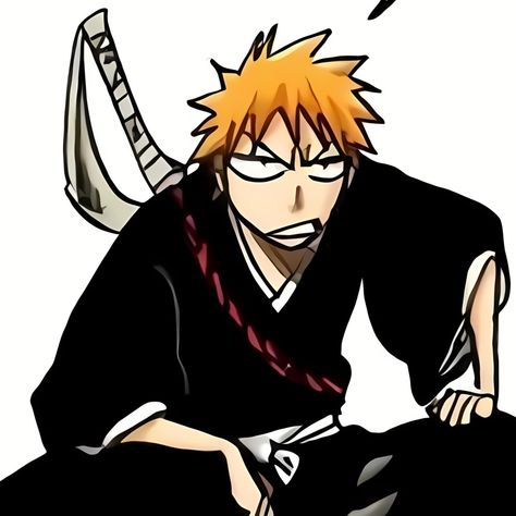 Ichigo Quincy Form, Ichigo Kurosaki Manga Icon, Ichigo Colored Manga, Ichigo Manga Panel, Ichigo Pfp Manga, Ichigo Manga Pfp, Bleach Icon Manga, Ichigo Manga Color, Ichigo Manga Icon