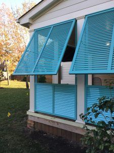 Surfer Shack, Bermuda Shutters, Bahama Shutters, Window Protection, Carport Plans, Specs Frame, Shutter Blinds, Cottage Exterior, Vintage Doors