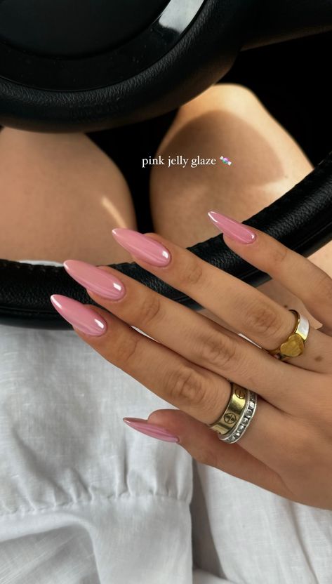 Clear Pink Matte Nails, Basic Easy Nail Designs, Pink And White Nails Acrylic Designs, Nail Elegant Classy, Nail Ideas Colourful, Long Almond Pink Nails, Fall Nails Long Almond, Almond Nails Trendy Simple, Acrylic Nail Lengths