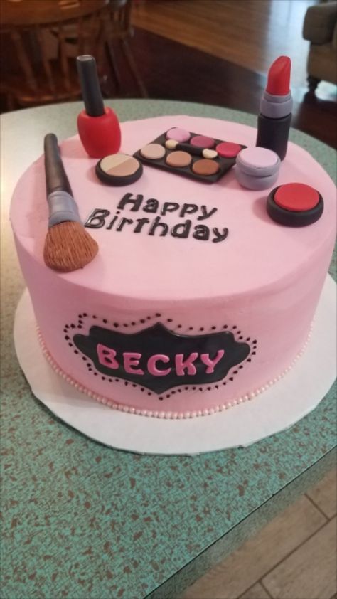 Makeup Theme Cake, Cake Without Fondant, Cake For Baby Girl, Cakes Without Fondant, Cakes Pictures, Easy Buttercream Frosting, Makeup Themes, Elegant Birthday Cakes, Make Up Cake