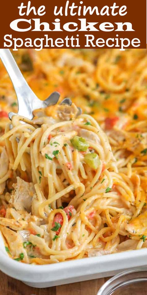 Best Chicken Spaghetti, Best Chicken Spaghetti Recipe, Italian Chicken Pasta Recipes, Chicken Spaghetti Recipe, Chicken Spaghetti Casserole, Creamy Italian Chicken, Chicken Spaghetti Recipes, Spaghetti Casserole, Spaghetti Recipe