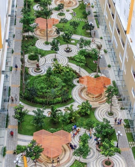 Apartment Landscape Design Plan, Architecture Model Trees, Housing Architecture, Spatial Planning, Landscape Architecture Plan, Landscape And Urbanism Architecture, Plaza Design, Land Development, Landscape Design Drawings